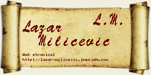 Lazar Milićević vizit kartica